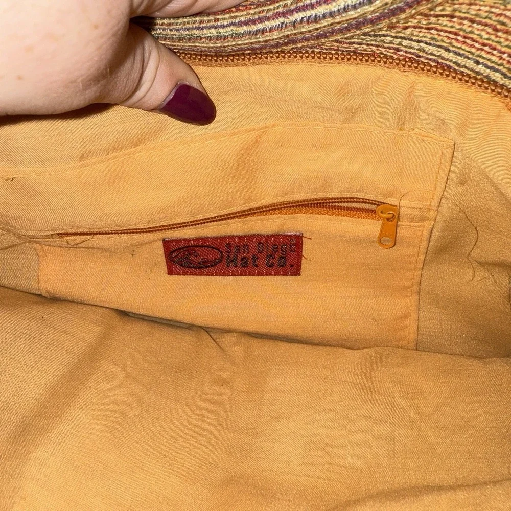 Vintage San Diego Hat Company Multicolored Textured Handbag Purse Beach Pool Bag